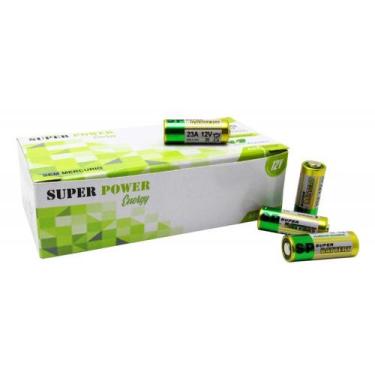 Imagem de Kit 100 Pilhas Alcalina Bateria 12V A23 Controle Portão - Super Power
