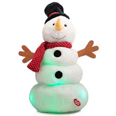 Imagem de Boneco de neve cantando e dançando com luzes LED - Brinquedo de Natal