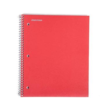 Imagem de Cadernos espirais duráveis da Mintra Office, 1 assunto - 100 folhas, bolso de poliéster, capa resistente à umidade, escola, escritório, negócios, profissional (vermelho, gráfico 1 x 10 unidades)