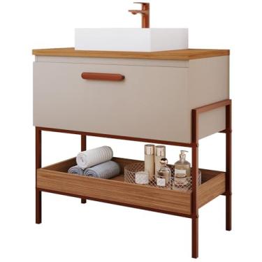 Imagem de Gabinete Banheiro em Mdf com Cuba 60cm Mgm Portinari White