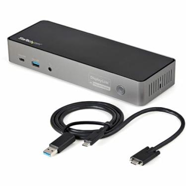Imagem de Estação de ancoragem para laptop StarTech.com USB-C e USB-A universal híbrida com monitor triplo com DisplayPort e HDMI 4K 60Hz - 85W de fornecimento de energia, hub USB 6X, GbE, áudio - USB 3.1 Geração 2 10Gbps (DK31C3HDPD)
