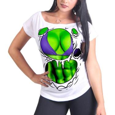 Imagem de Camiseta A Incrível She Hulk Disfarce Rasgado Corpo - Balisarts