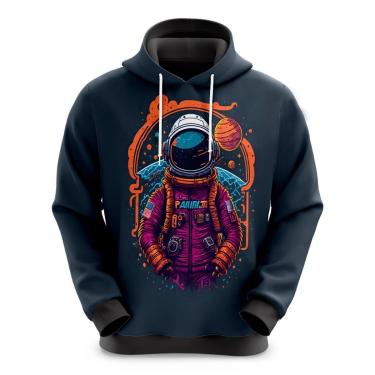 Imagem de Blusa Moletom Sublimação Blusão Full Print com Capuz Astronauta Novidade-Unissex