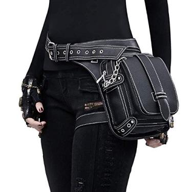 Imagem de Bolsa de cintura Steampunk, moderna, de couro gótico, ombro a ombro, bolsas mensageiro, coxa, perna, quadril, coldre, bolsa de viagem, caminhadas, esportivas, bolsas de corrente para mulheres e