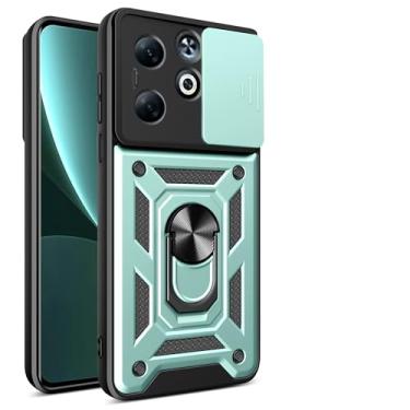 Imagem de Kukoufey Capa compatível com Infinix Smart 8 Pro, com capa de lente de câmera deslizante compatível com Infinix Smart 8 Plus 4G X6526 / Smart 8 Pro X6525B capa verde