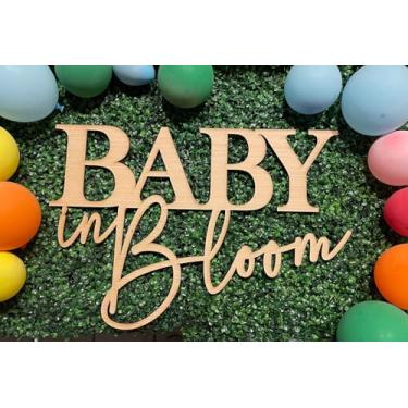 Imagem de Placa de madeira para bebê em flor, placa de festa de chá de bebê de 40,6 cm x 30,5 cm para meninos/meninas, decoração de chá de bebê, fundo de fotografia de festa revelador de gênero