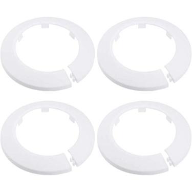 Imagem de 4 peças flange de parede diâmetro externo flange fácil instalação plástico radiador escudo tubo de água linha de drenagem colar capa de tubo de parede decoração colares de tubo, colar de tubo (75 mm,