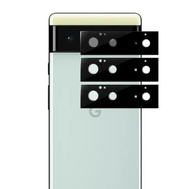 Imagem de Pacote com 3 protetores de lente de câmera de vidro temperado para Google Pixel 6 (5G) [não afeta o flash]