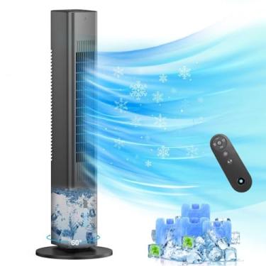 Imagem de Unidades de ar condicionado portátil sem janelas com controle remoto, ventilador de resfriamento de torre de ar evaporativo, pequeno refrigerador oscilante de pântano interno e externo para sala de