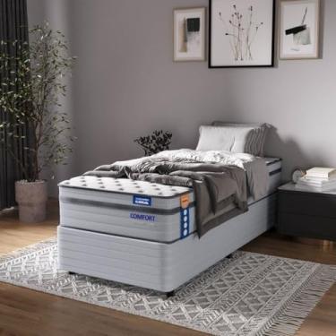Imagem de Conjunto Base Box Solteiro e Colchão Solteiro Comfort Luna Cabecasa Madeiramadeira Cinza