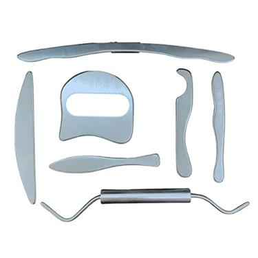 Imagem de Kit Com 7 Instrumentos de Liberação Miofascial Iastm Todos em Aço Inox