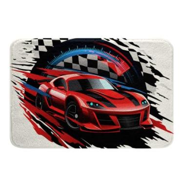 Imagem de Tapetes de banheiro para carros esportivos de corrida, esportes, carro, antiderrapante, para banheiro, banheira, chuveiro, forte absorção de água, tema esportivo extremo, tapetes de banheiro para piso de banheiro
