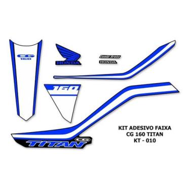 Imagem de Kit Adesivo Faixa Personalizado Cg Titan 160 2018/2019 - 10 - Resitank