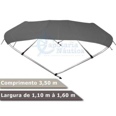 Imagem de Capota Toldo Nautico 4 Arcos 3,5 m Comprimento Estrutura Reforçada P/ 