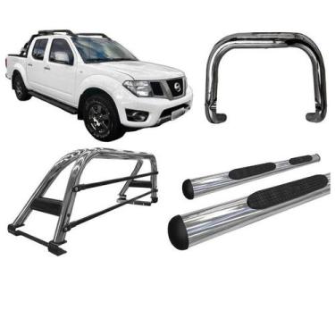 Imagem de Kit Quebra Mato Santo Antônio Estribo Frontier 08/2016 Cromado - HOZZ