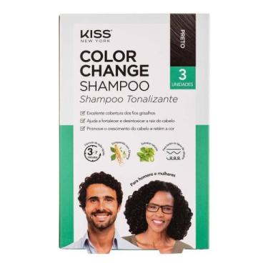Imagem de Kiss New York Color Change Shampoo Tonalizante - Preto