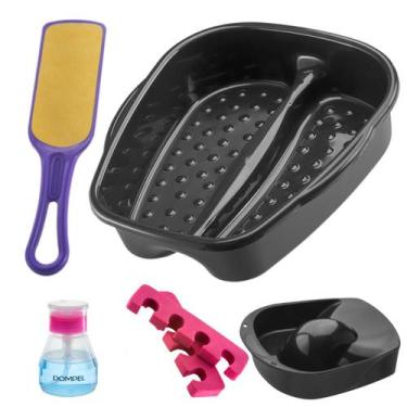 Imagem de Kit Manicure Pedicure Completo Tigela mão + Bacia Pés + Lixa + Separad