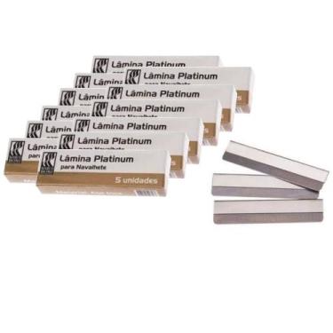 Imagem de Kit 60 laminas platinum para navalhete aço inox marco boni