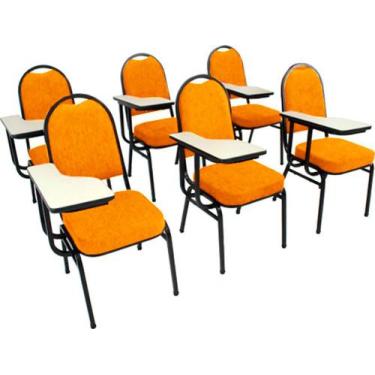 Imagem de Kit com 6 Cadeiras para Auditórios Linha Hotel Laranja - Design Office