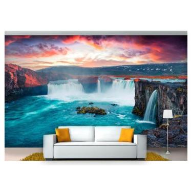 Imagem de Papel De Parede Cachoeira Natureza Mata 3D 6M² Nch177 - Você Decora