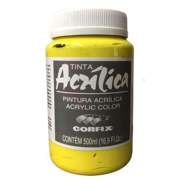 Imagem de Tinta Acrílica Corfix 500ml G1 Escolha a Cor , AMARELO LIMãO