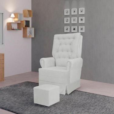 Imagem de Poltrona Amamentação Eloa com Puff Bouclê Pérola - GARIANI