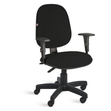 Imagem de Cadeira Ágata Gerente Back System Braço Regulável Tecido Preto - Shopc