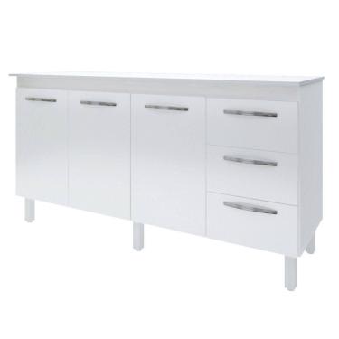 Imagem de Balcão Com Tampo Diana 150 Cm Branco Moblis