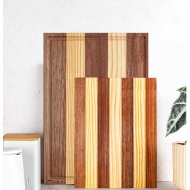 Imagem de Kit Tabua Carne 45cm de Pinus E Jequitibá + Tabua Frios 30cm - Móveis 