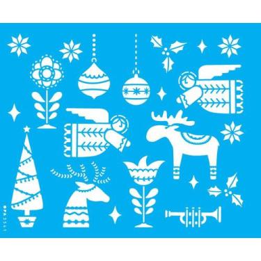 Imagem de Stencil Opa 20 x 25 cm - Estamparia Natalina Nórdica - 3541 - Opa Cria