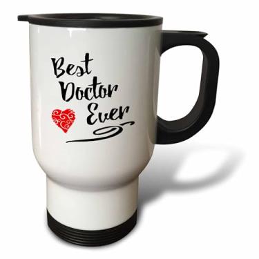 Imagem de 3dRose Caneca de viagem Best Doctor Ever, 400 ml, natural