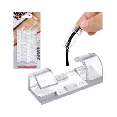 Imagem de Kit 20 Clips Organizador Fixador Adesivo De Cabo Fios Parede - Clink, 