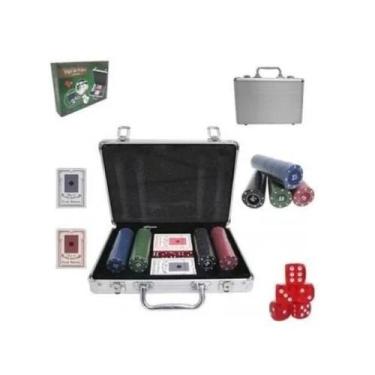 Imagem de Jogo De Poker 200 Fichas Numeradas 2 Baralhos 5 Dados Maleta - Imporie