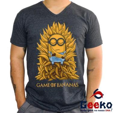 Imagem de Camiseta Game Of Bananas 100% Algodão Minions Game Of Thrones Meu Malv