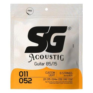 Imagem de Encordoamento Violão Aço 011 Bronze 85 15 SG 011 052