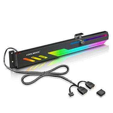 Imagem de Angitu Suporte para placa gráfica Coolmoon GT8 5V ARGB Multi-Interface Síncrono Horizontal Chassis Decoração GPU Suporte de placa de vídeo (preto)