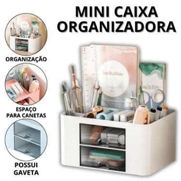 Imagem de Organizador De Mesa Escritório Porta Treco Com Gaveta Caixa Organizado