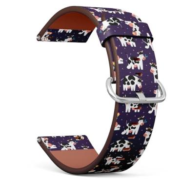 Imagem de Pulseira de relógio inteligente compatível com Ticwatch GTH 2/Pro 3/Pro 2020/Pro S/GTX, pulseira de couro de substituição de 22 mm (Funny Cows Farm)