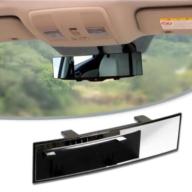 Imagem de Honibaoto Espelho retrovisor para carro, espelhos universais de 30,5 cm com clipe interno retrovisor panorâmico, ângulo amplo antirreflexo HD e reduz o ponto cego, uso universal para carros, SUVs,