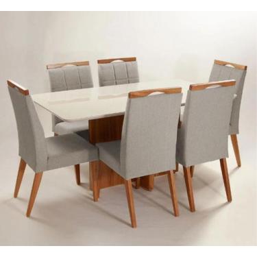 Imagem de Mesa de jantar + 6 cadeiras Paris Tampo Atenas 180 cm cinza - Gran Dec