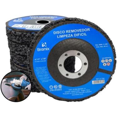 Imagem de Kit 5 Discos Abrasivos Removedor Limpeza Difícil Tinta Fundo Inox Alum