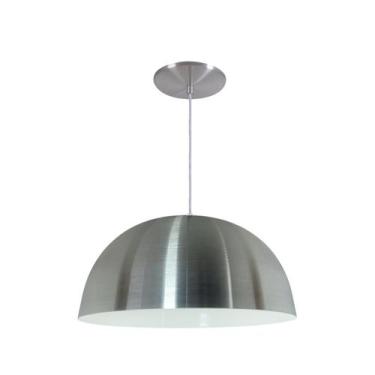 Imagem de Luminária Pendente Meia Lua 24cm Com Interior Branco Fiação 110/220 - 