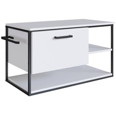 Imagem de Gabinete Suspenso Para Cuba Banheiro 1 Pt Basc P1007 Preto Branco Pp Preto Branco