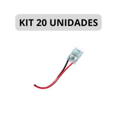 Imagem de KIT 20 Conector Rabicho Engate Rapido Fita LED 10mm 12V 24V 110V 220V 