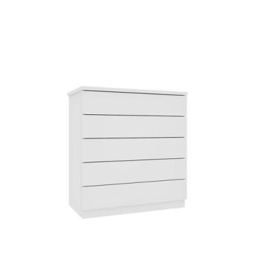 Imagem de Comoda Premium 5 Gavetas Tcil , Neve