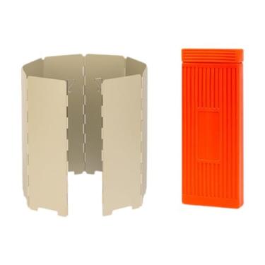 Imagem de MERIGLARE Protetor de vento para fogão portátil, ideal para acampamento e atividades ao ar livre, Cáqui