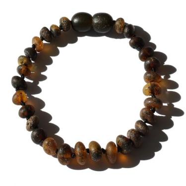 Imagem de Pulseira e Tornozeleira Infantil 15cm Âmbar Báltico Verde Escuro Não P