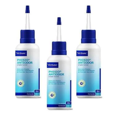 Imagem de Combo 3 Unidades Solução Ouvidos Phisio Antiodor 100mL Virbac