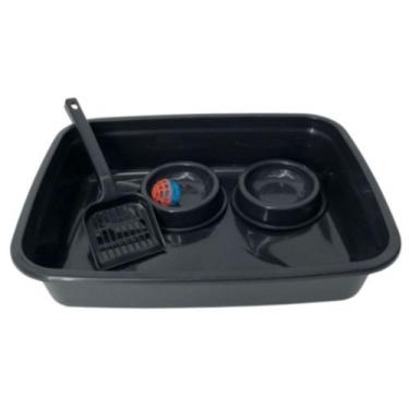 Imagem de Kit gato (bandeja, pazinha, comedouro, bebedouro e bolinha) - Menplas,
