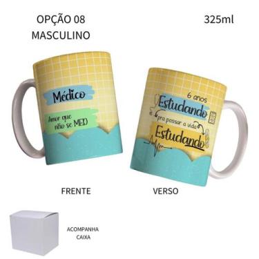 Imagem de Caneca 325ml Flork Medicina Médica Médico - LARANJA E MIMOS